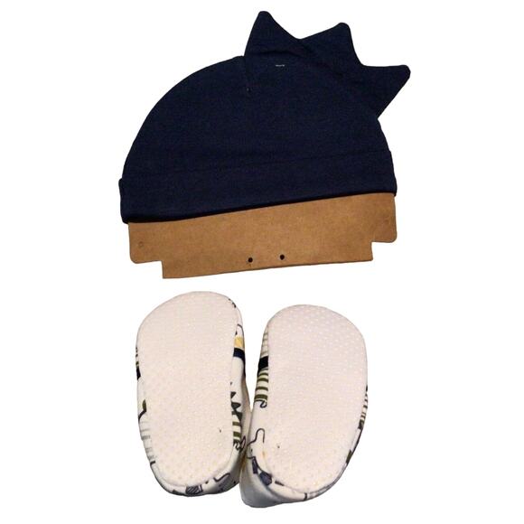 Chick Pea Baby Dinosaur Cap Hat & Shoes Set Size 3-6 Months Cute Outfit - Picture 2 of 2